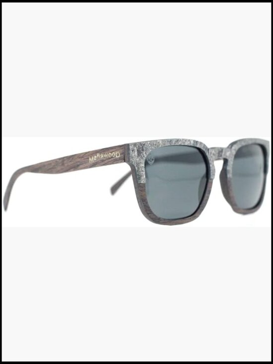 Handcrafted Wood Square Sunglasses with Stone Detail, Polarized Lenses main image 7